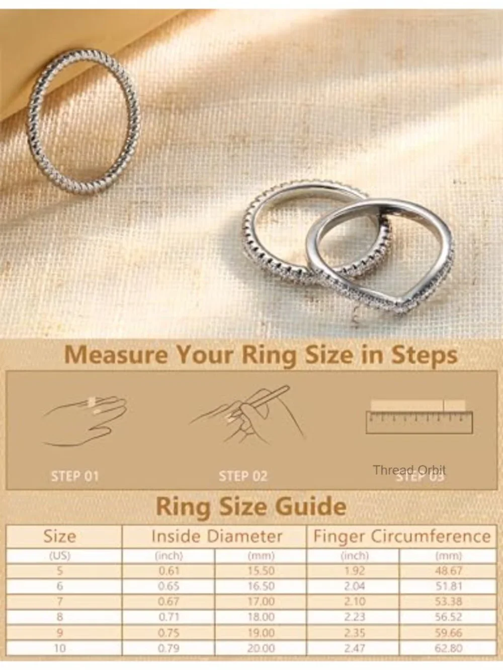 Stackable Rings for Women 14K Gold Plated Non Tarnish Cubic Zirconia Thumb Ring